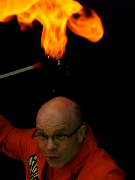 Dr Bunhead from Brainiac at a science show in Singapore