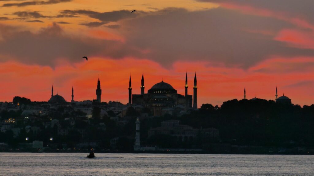 Istanbul sunset skyline